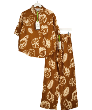 Palm Noosa Brown And Beige Shell Print Co-ord UK 10 / UK 8