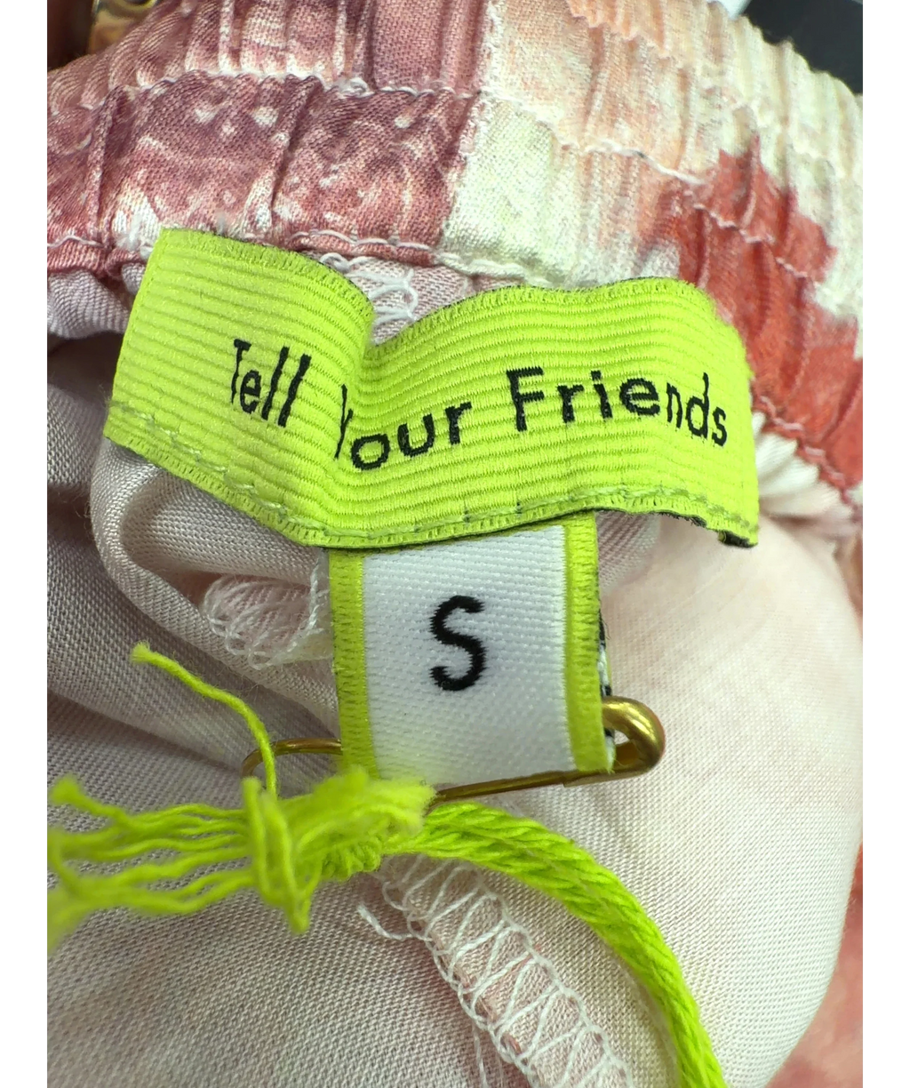 Tell Your Friends red Satin Dolman Shirt and Lounge Short, size UK M — fabric detail
