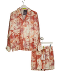 Tell Your Friends red Satin Dolman Shirt and Lounge Short, size UK M — front