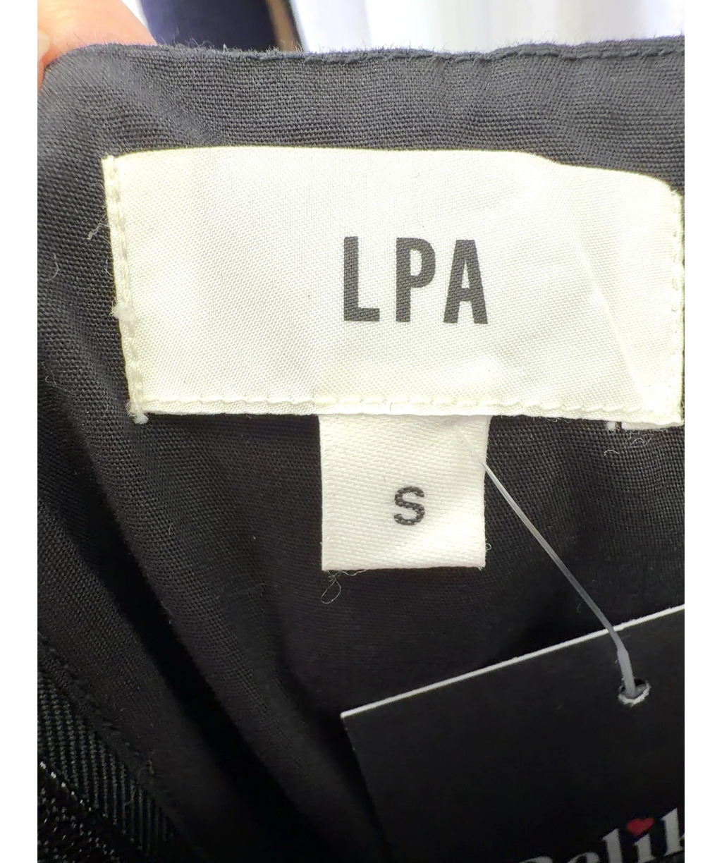 LPA Black contrast bodice and skirt midi dress, size UK S — detail