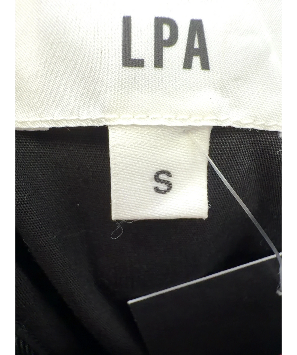 LPA Black contrast bodice and skirt midi dress, size UK S — care label