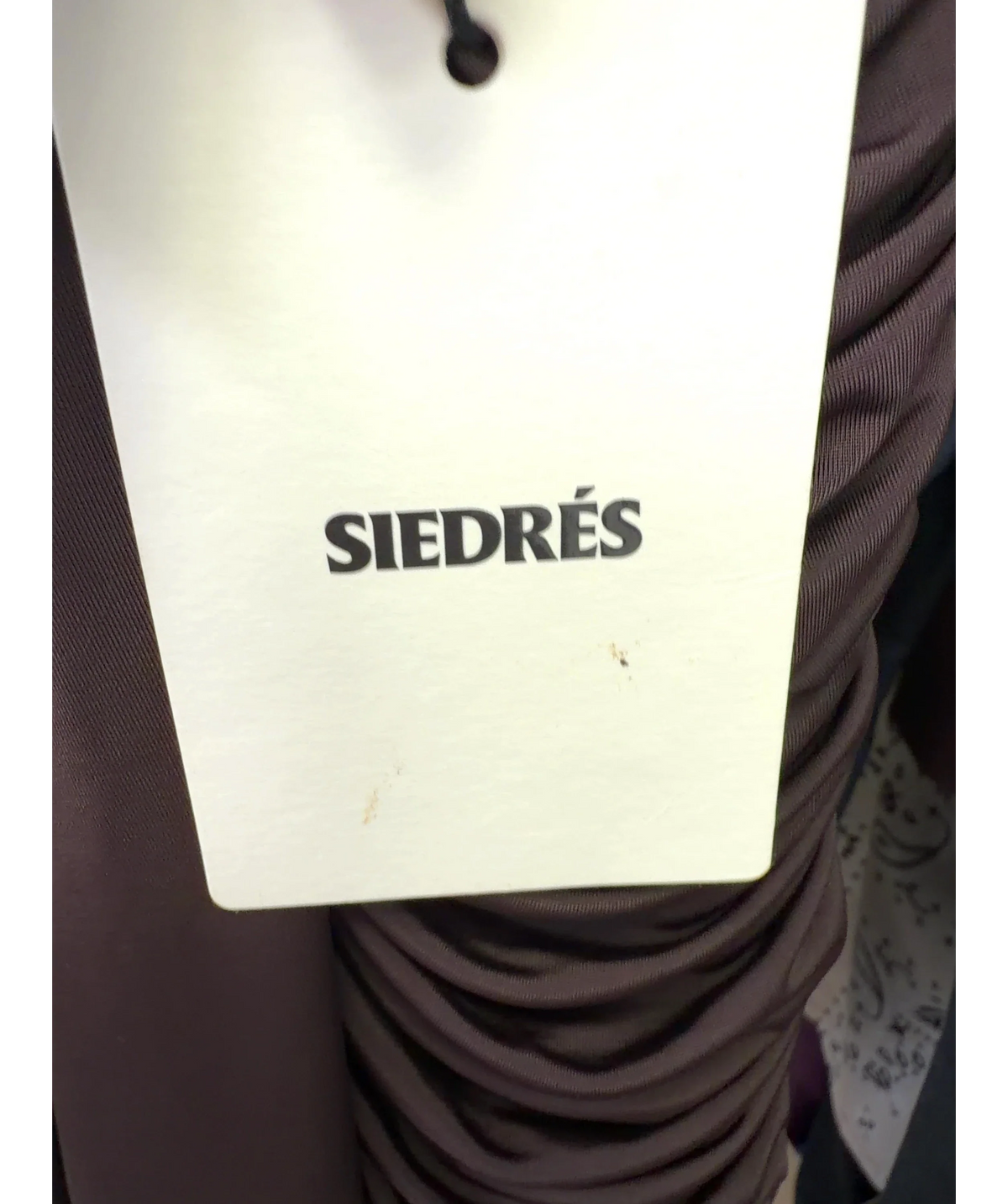 Siedrés Brown Alina Open-Back Ruched Maxi Jersey Dress, size UK 8 — detail