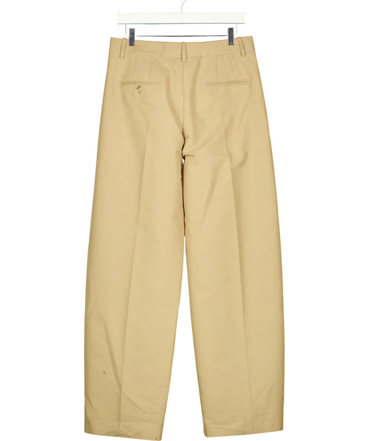 ZARA Beige ZW Collection Belted Darted Trousers, size UK S — back