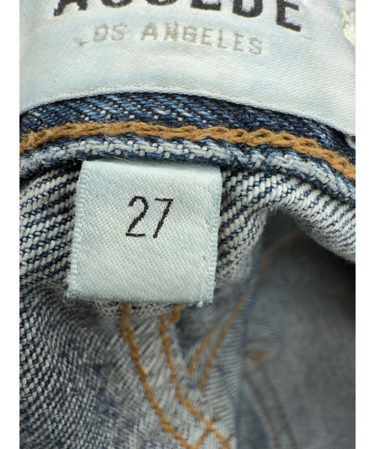 AGOLDE Blue Luna, size W27 — care label