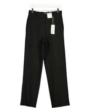 M&S Black STRAIGHT FULL LENGTH MID-RISE Trousers UK 8