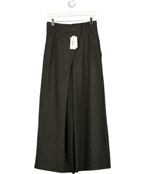 Universal Standard Grey Wide-Leg Pleated Trousers UK XXXS