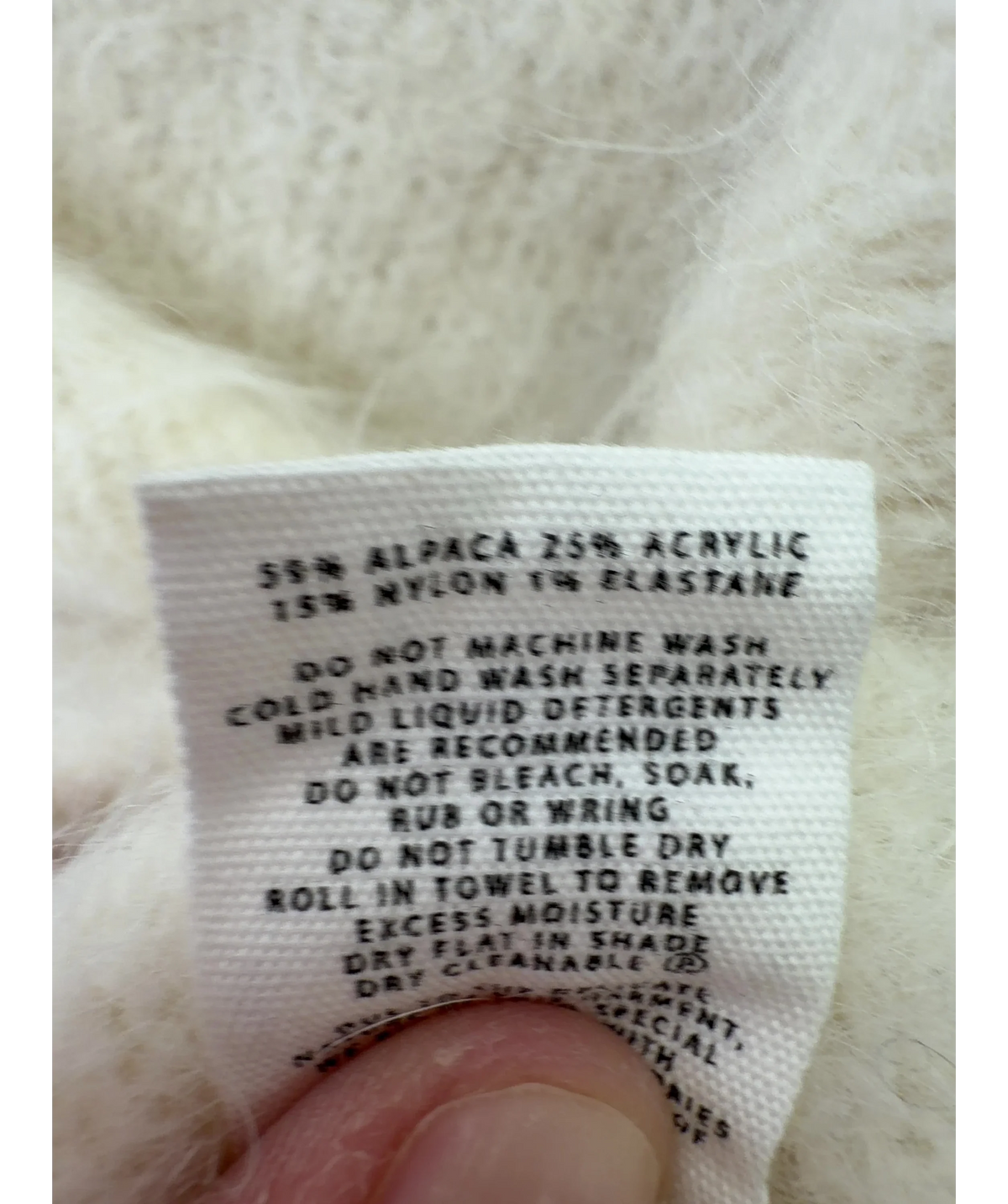 CLEA Cream Cosima Knit, size UK M — label