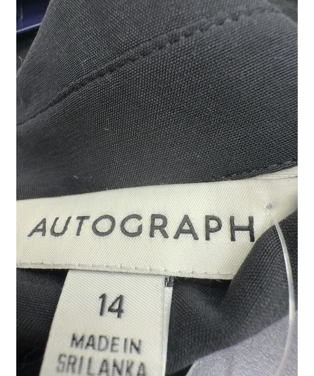 Autograph Black Black Cupro-Blend Blouse / Shirt, size UK 14 — detail