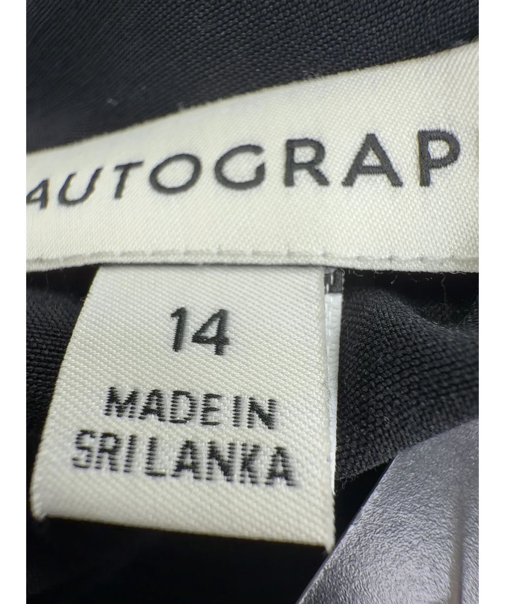 Autograph Black Black Cupro-Blend Blouse / Shirt, size UK 14 — care label