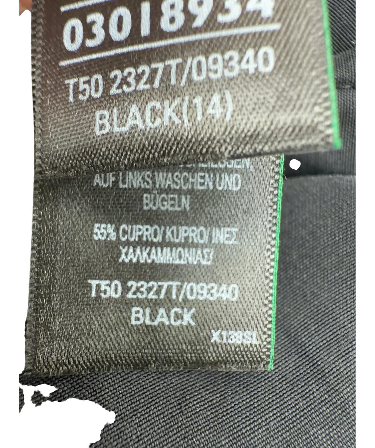 Autograph Black Black Cupro-Blend Blouse / Shirt, size UK 14 — fabric detail
