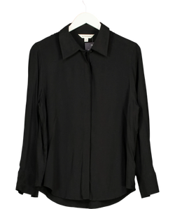 Autograph Black Black Cupro-Blend Blouse / Shirt, size UK 14 — front