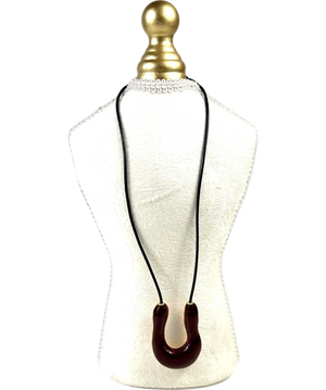 Hush Horseshoe Necklace in Deep Wine