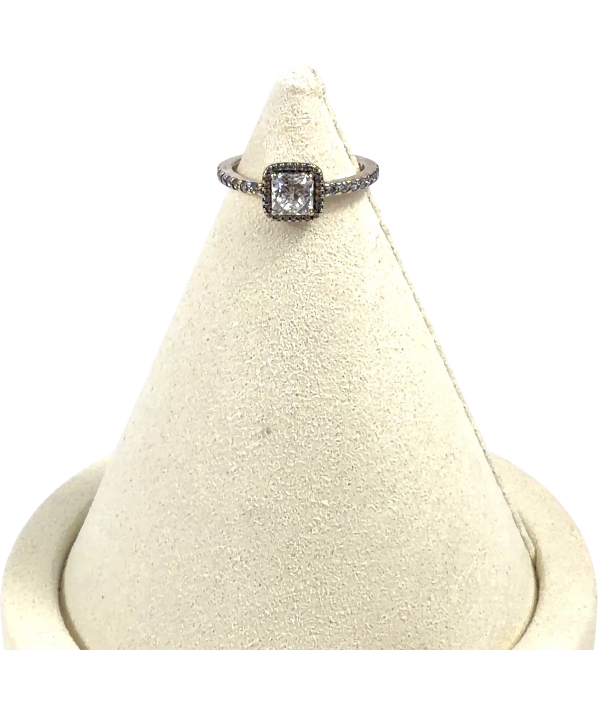 Pandora silver Square Sparkle Halo Ring — front