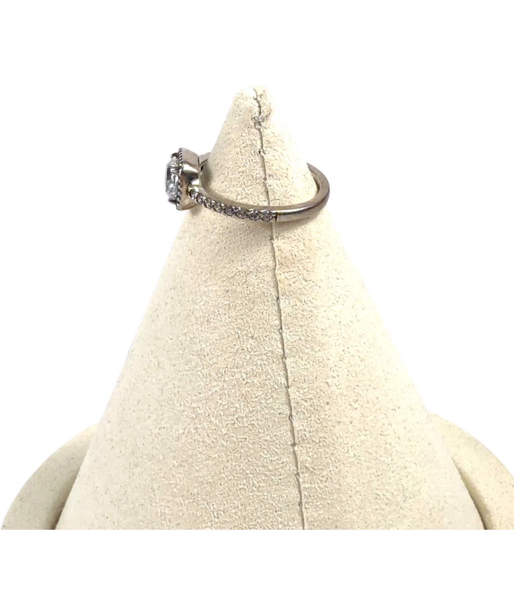 Pandora silver Square Sparkle Halo Ring — back