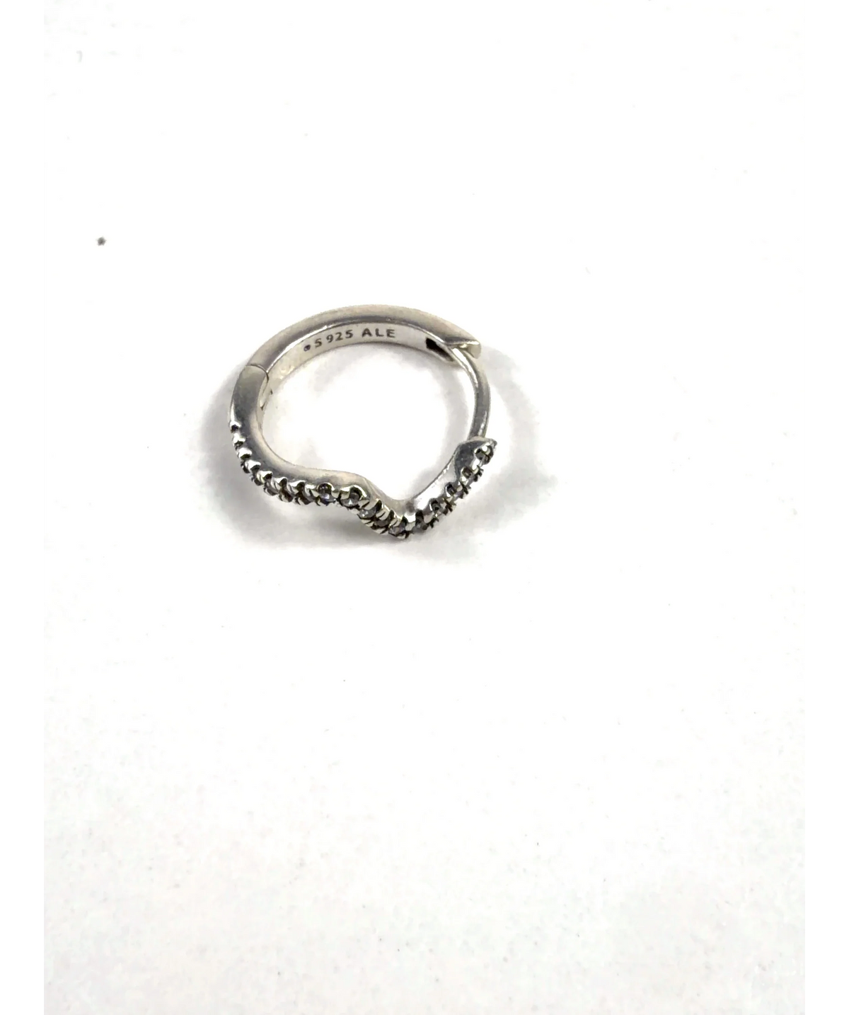 Pandora silver Sparkling Wave Hoop Earrings — label