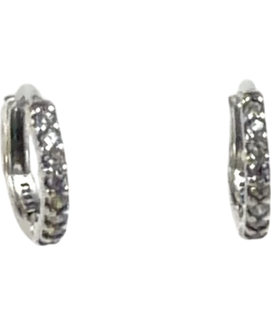 Pandora Silver Small Pavé Crystal Hoop Earrings One Size