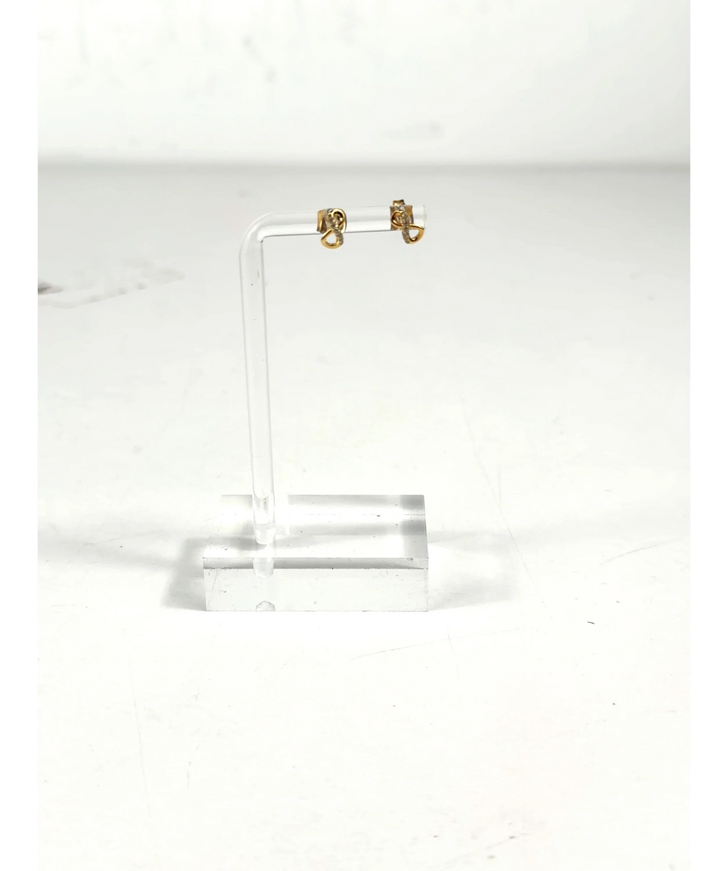 Pandora gold Sparkling Infinity Stud Earrings — label