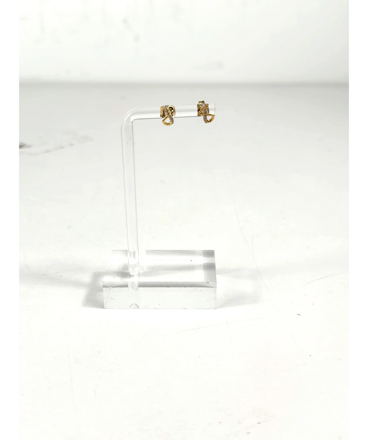 Pandora gold Sparkling Infinity Stud Earrings — label