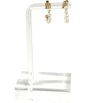 Pandora 14k Yellow Gold Plated Treated Freshwater Cultured Pearl Open Hoop Earrings