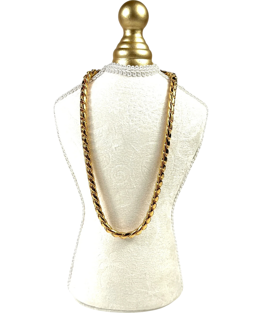 Pandora gold Pandora Moments Studded Chain 14k Gold-Plated Necklace with a Heart Clasp — front
