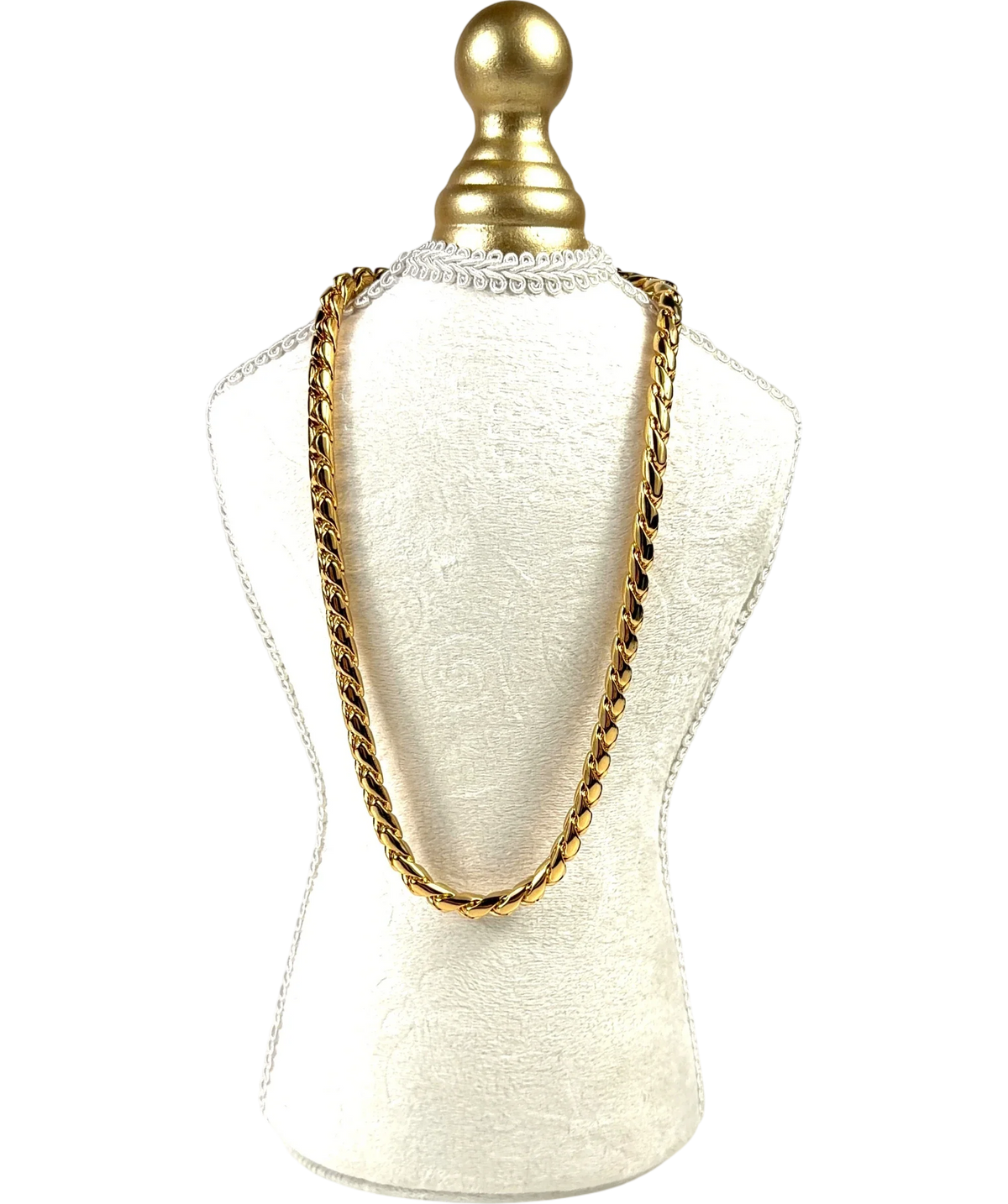 Pandora gold Pandora Moments Studded Chain 14k Gold-Plated Necklace with a Heart Clasp — front