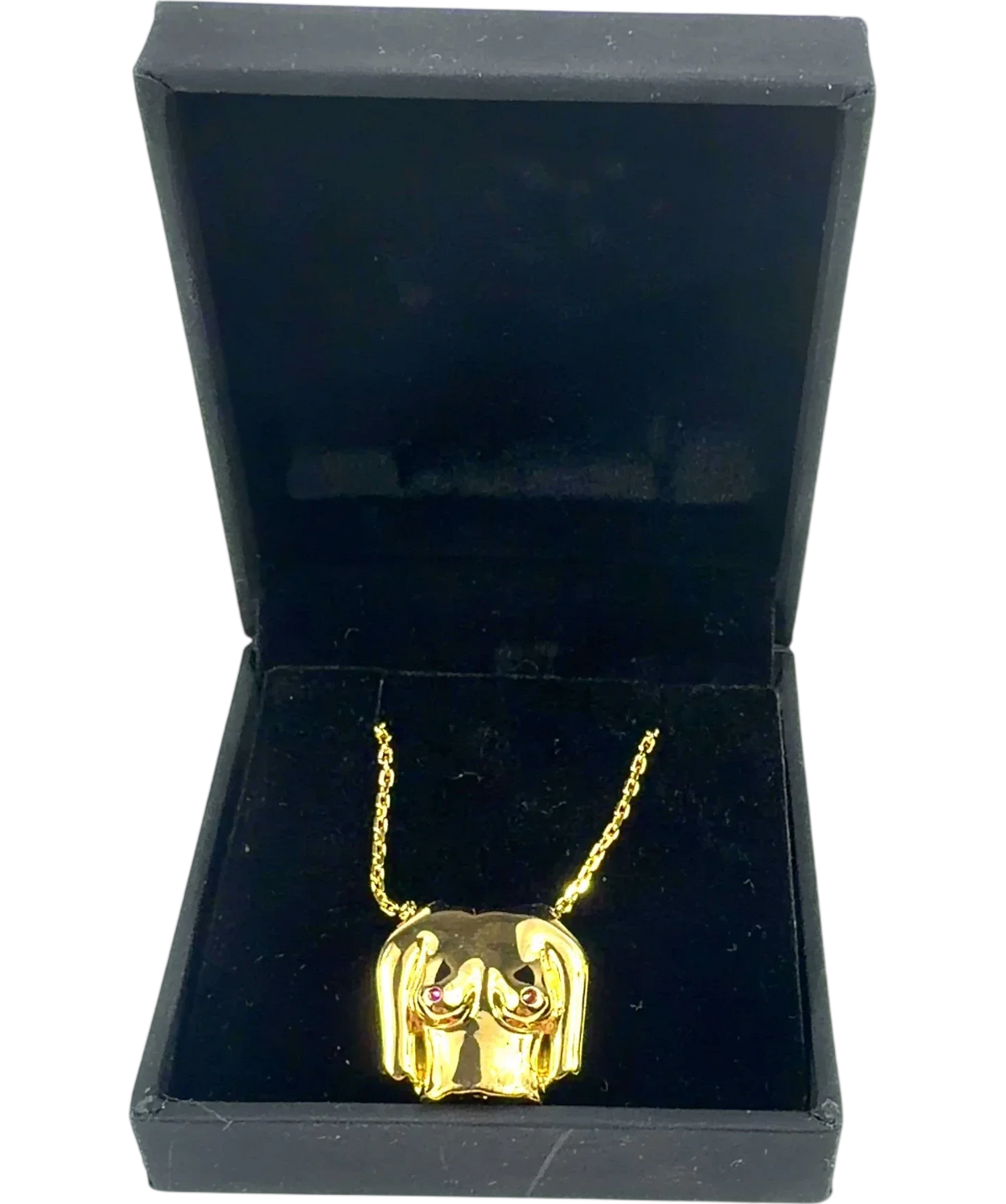 Anissa Kermiche gold Rubies Boobies Necklace — front