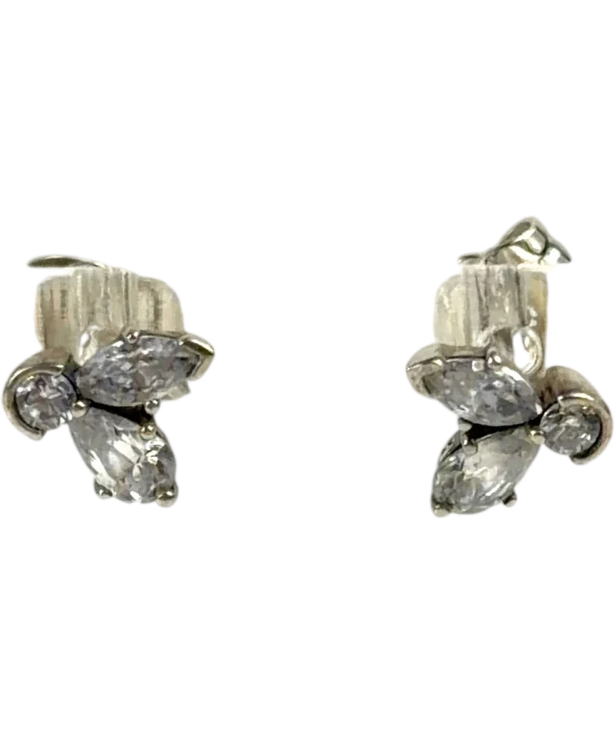 Pandora silver multi-shape cluster earrings — front