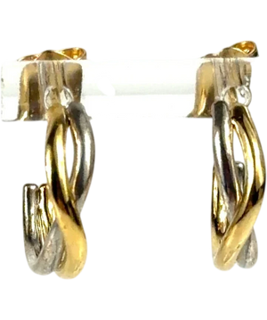 Pandora Organically Shaped Two-Tone Open Hoop Earrings