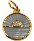 ALE MET (Pandora) gold sunburst/sunrise disc pendant — front