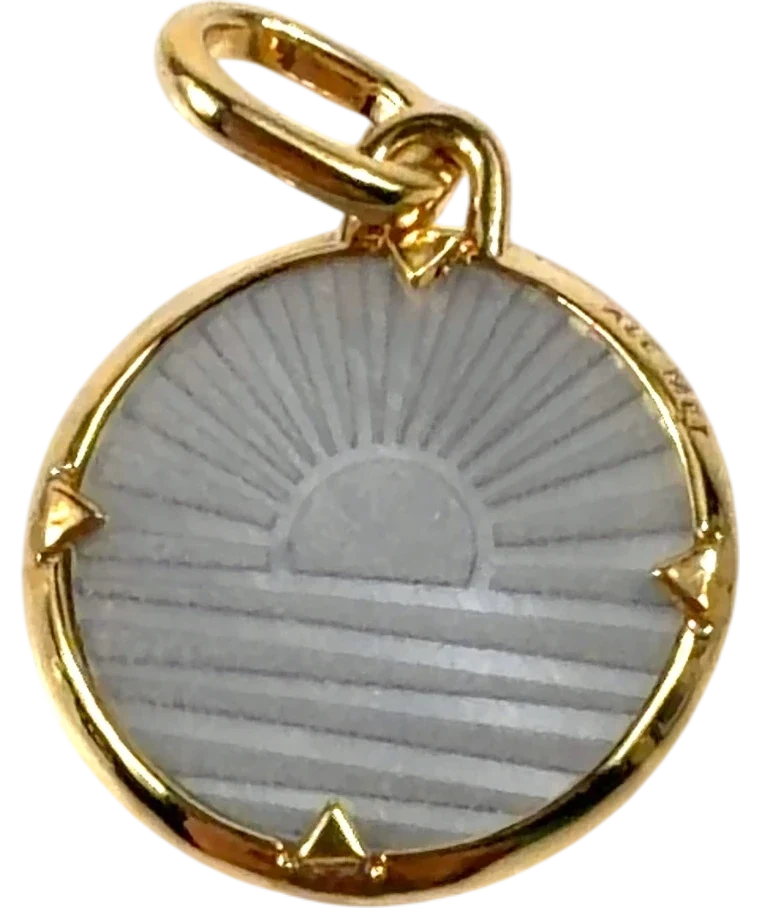 ALE MET (Pandora) gold sunburst/sunrise disc pendant — back