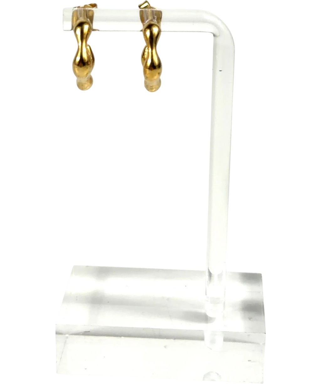 Pandora gold Rippled Hoop Earrings — front