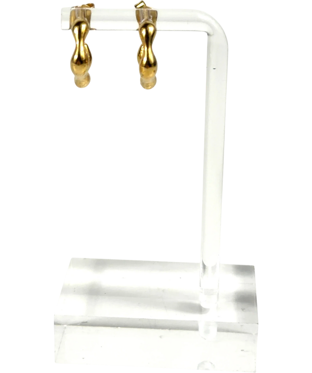 Pandora gold Rippled Hoop Earrings — front