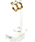 Pandora gold Rippled Hoop Earrings — back