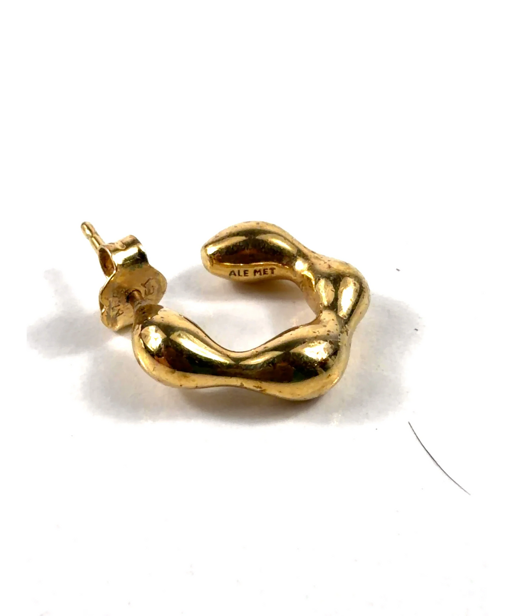 Pandora gold Rippled Hoop Earrings — label