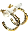 Pandora gold Two-Tone Silver & 14k Gold Intertwined Hoop Earrings — back