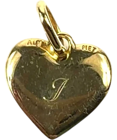 ALE MET (Pandora) Metallic heart-shaped initial pendant — front