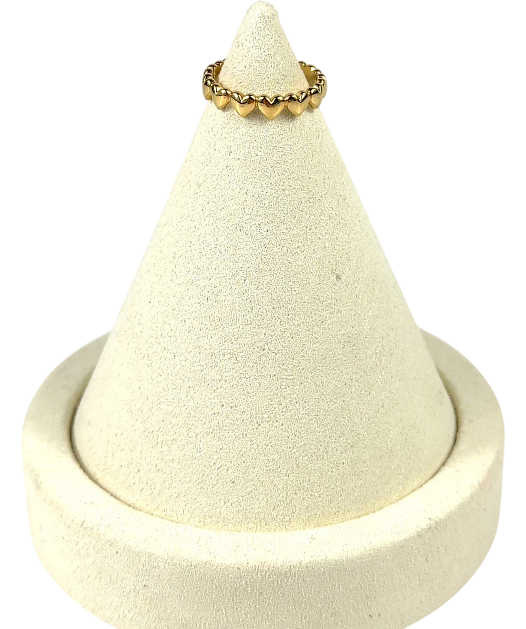 Pandora gold connected-heart ring — front