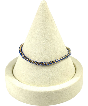Pandora Blue Cord Box Chain Bracelet UK S/M