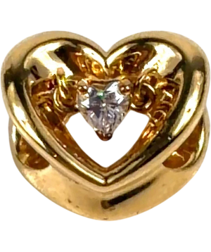 Pandora Yellow Gold  Radiant Heart & Floating Stone Charm