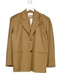 ATELIER NINETY FIVE camel Oversized Boxy Woven Blazer, size UK XS/S — front
