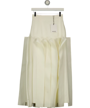 Arrange Structured Midi Skirt With Ruffle Detail Cream UK 8