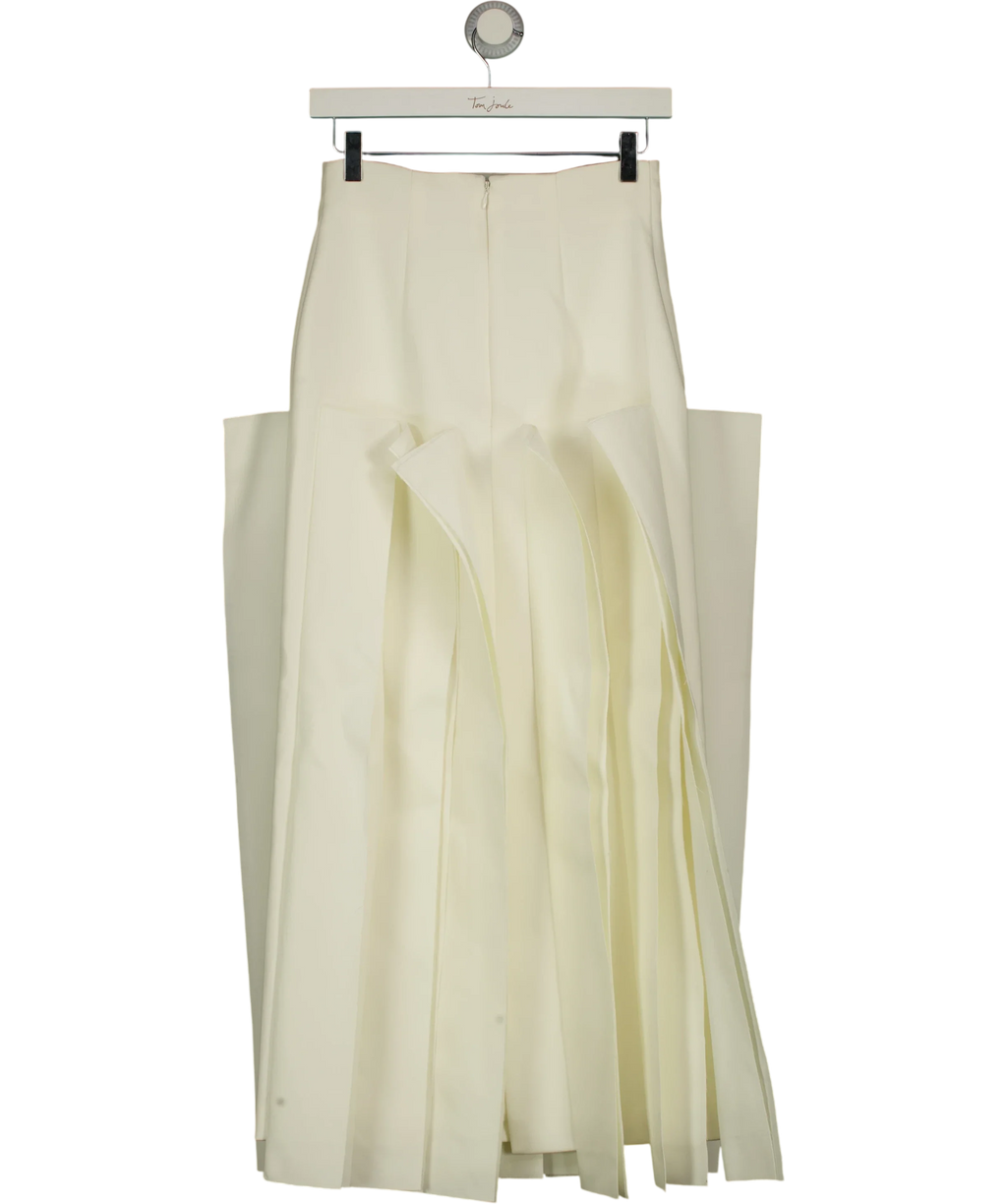ARRANGE Cream structured midi skirt with ruffle detail, size UK 8 — back