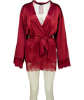 Marks and Spencer Red Belle Satin Wrap, size UK S — front