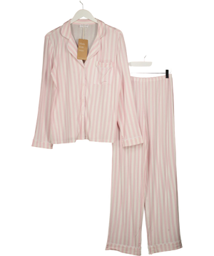 Stripe & Stare Pink And White Modal Pyjamas UK M