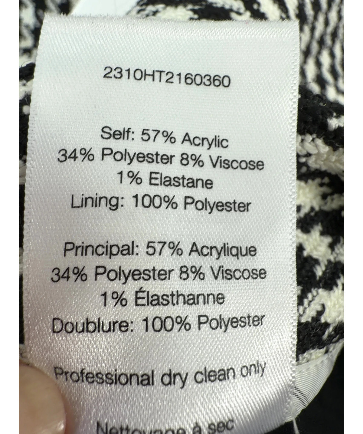 Veronica Beard Black Arte Pant, size UK 6 — label
