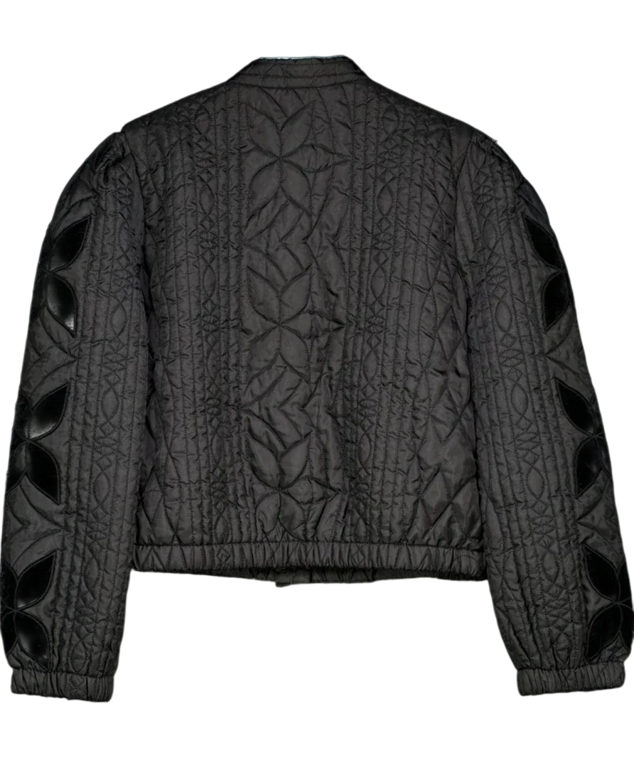 Free People Black Quinn Quilted Jacket, size UK M — back