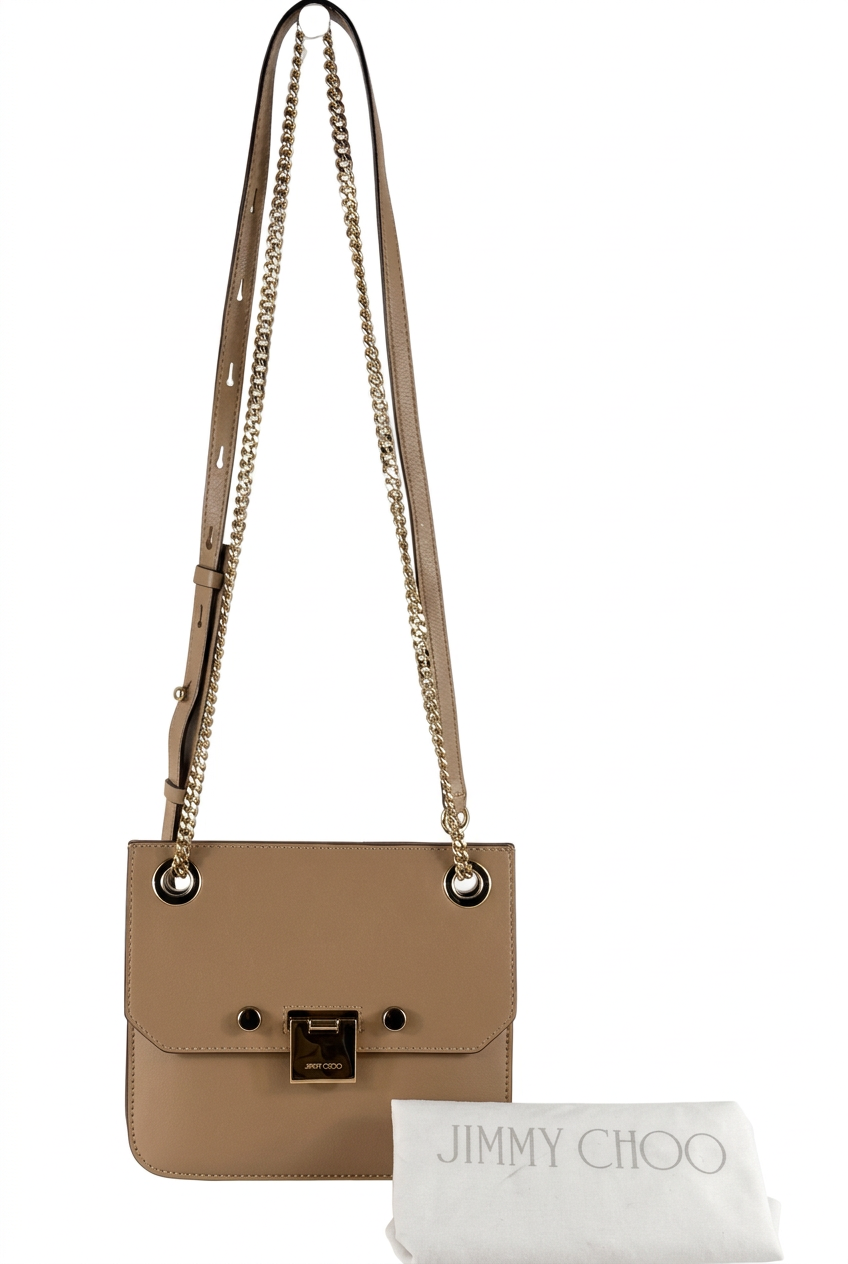 Jimmy Choo Beige Leather / Yellow Gold Rebel / XB Crossbody Bag