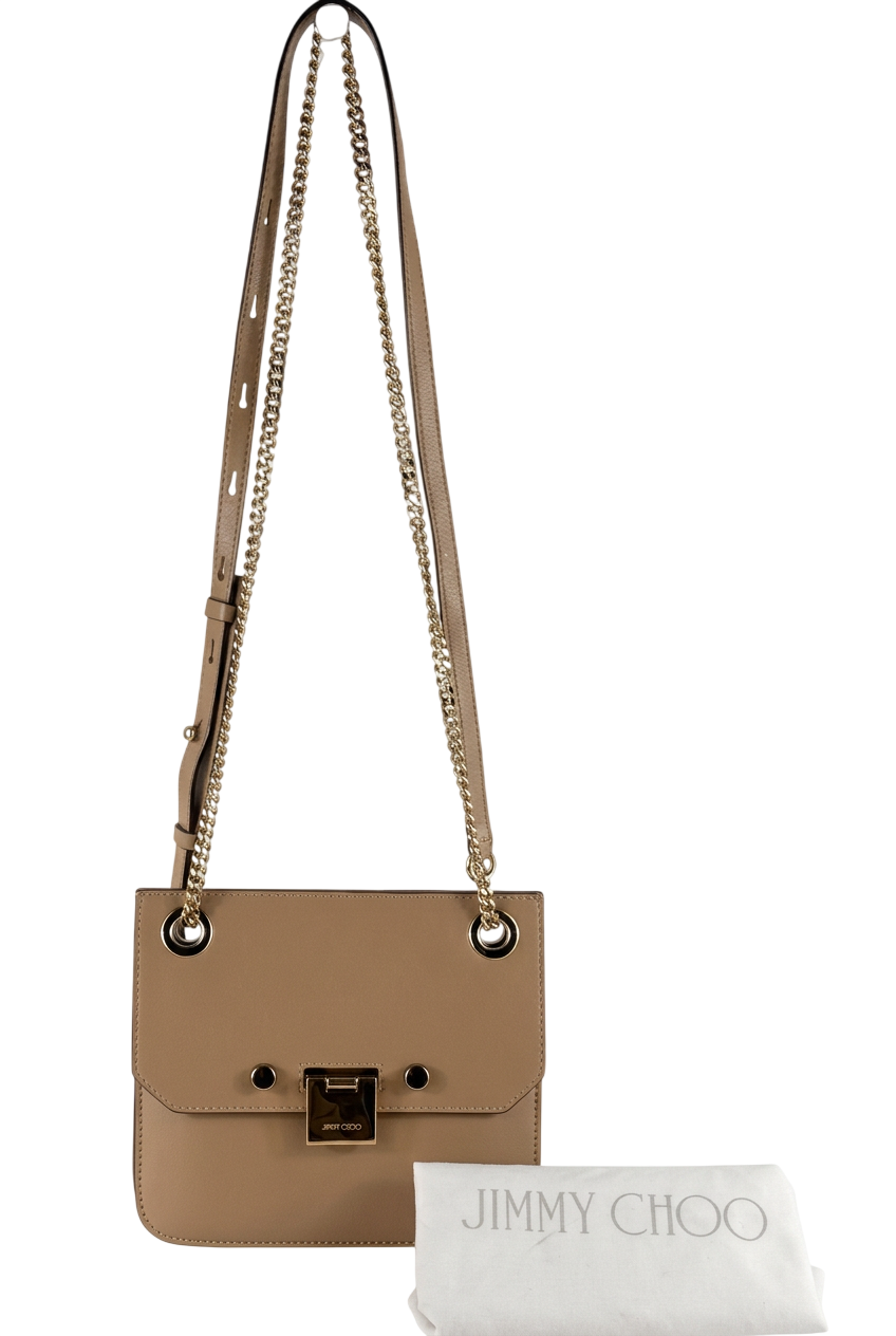 Jimmy Choo Beige Leather / Yellow Gold Rebel / XB Crossbody Bag