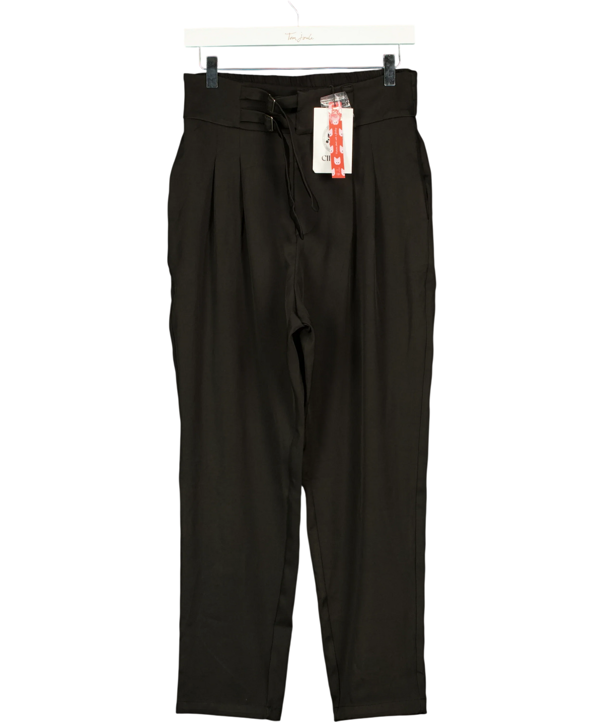 Cider Black pleated front trousers, size UK M — front