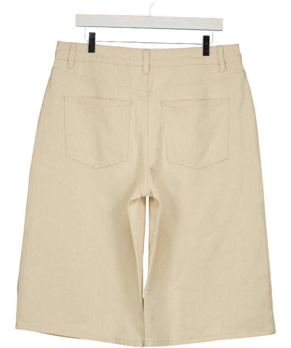 ASOS Cream denim wide leg culotte in cream, size UK 12 — back